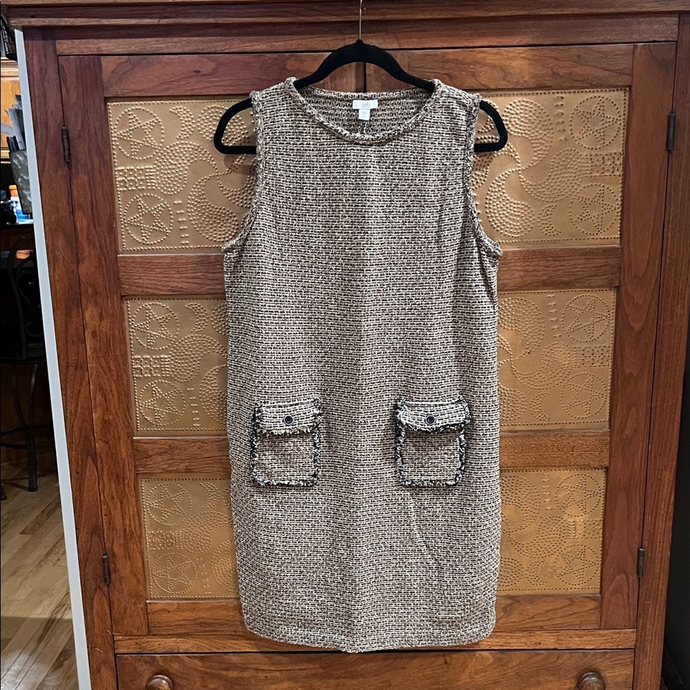 J. Jill Brown Tweed Midi Dress